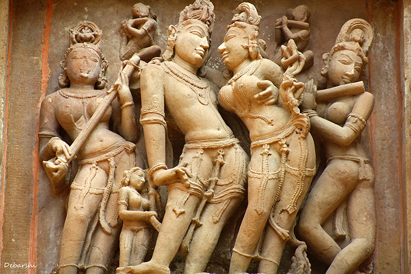 Khajuraho Temple Sculptures - Shiva with Parvati