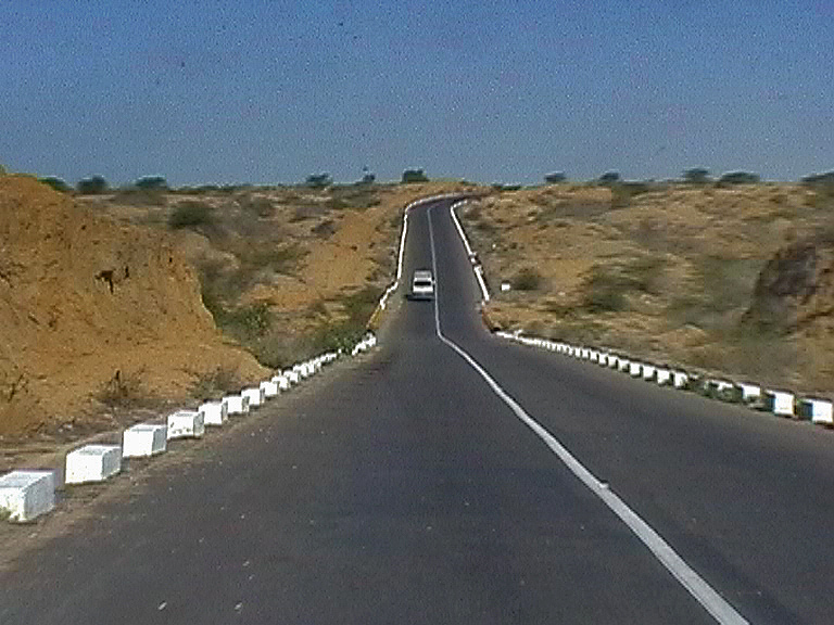 Highway through barren land in Pakistan