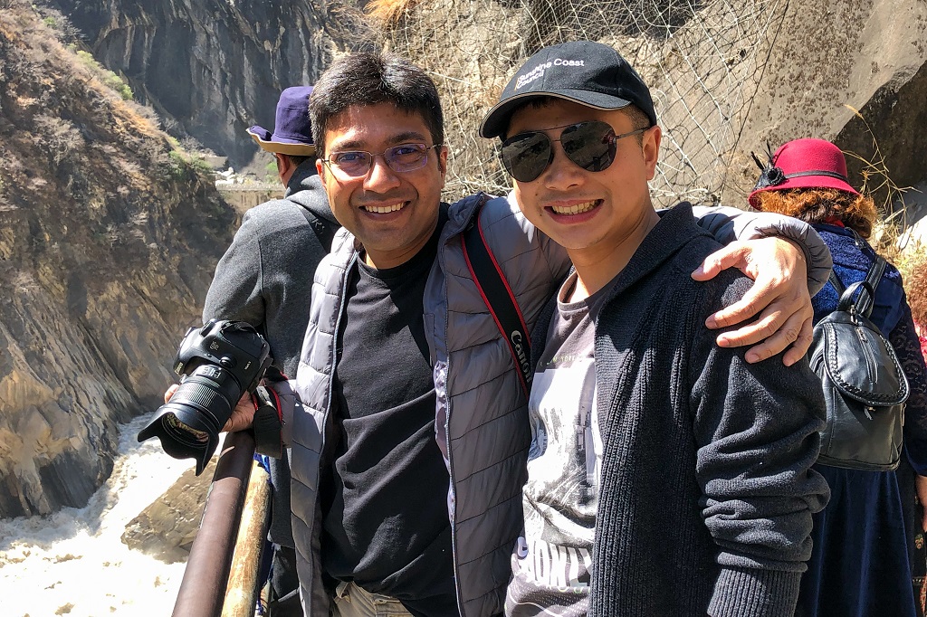 Kevin & Debarshi at Tiger Leaping Gorge