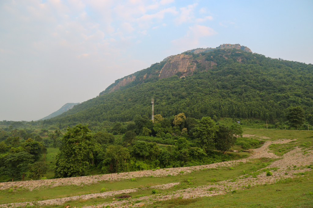 Rocky hill on the backdrop at Khairabera