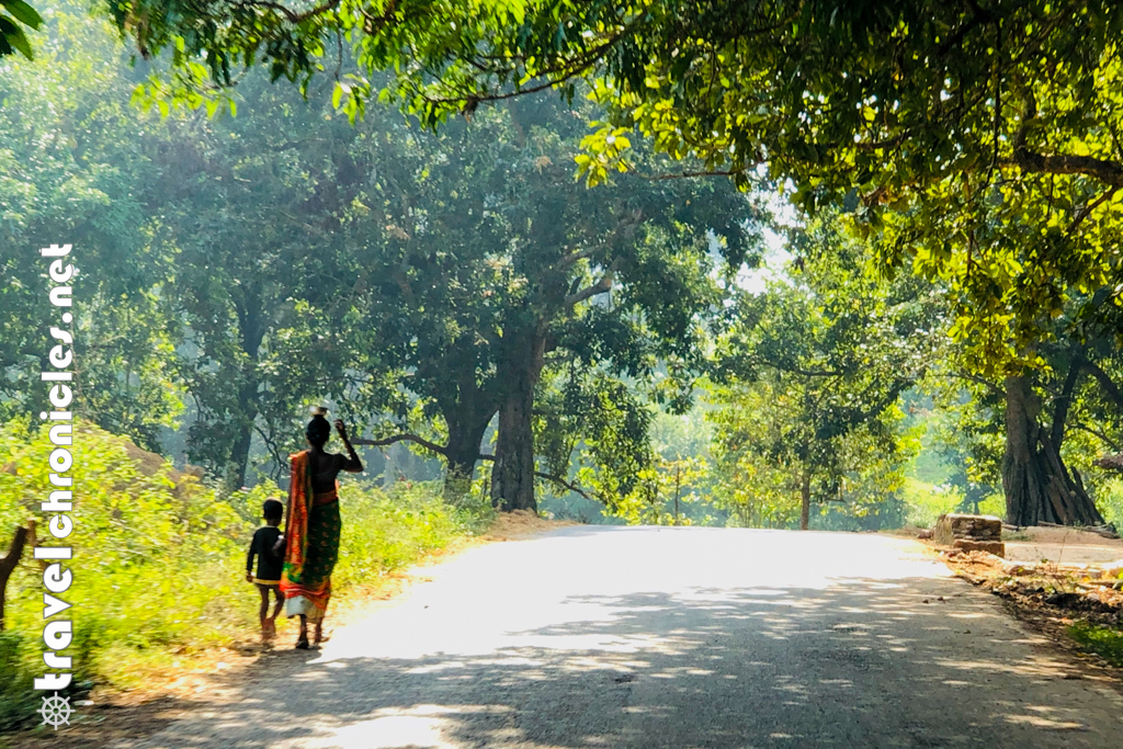 Tribal Woman with Child inside Saranda Forest